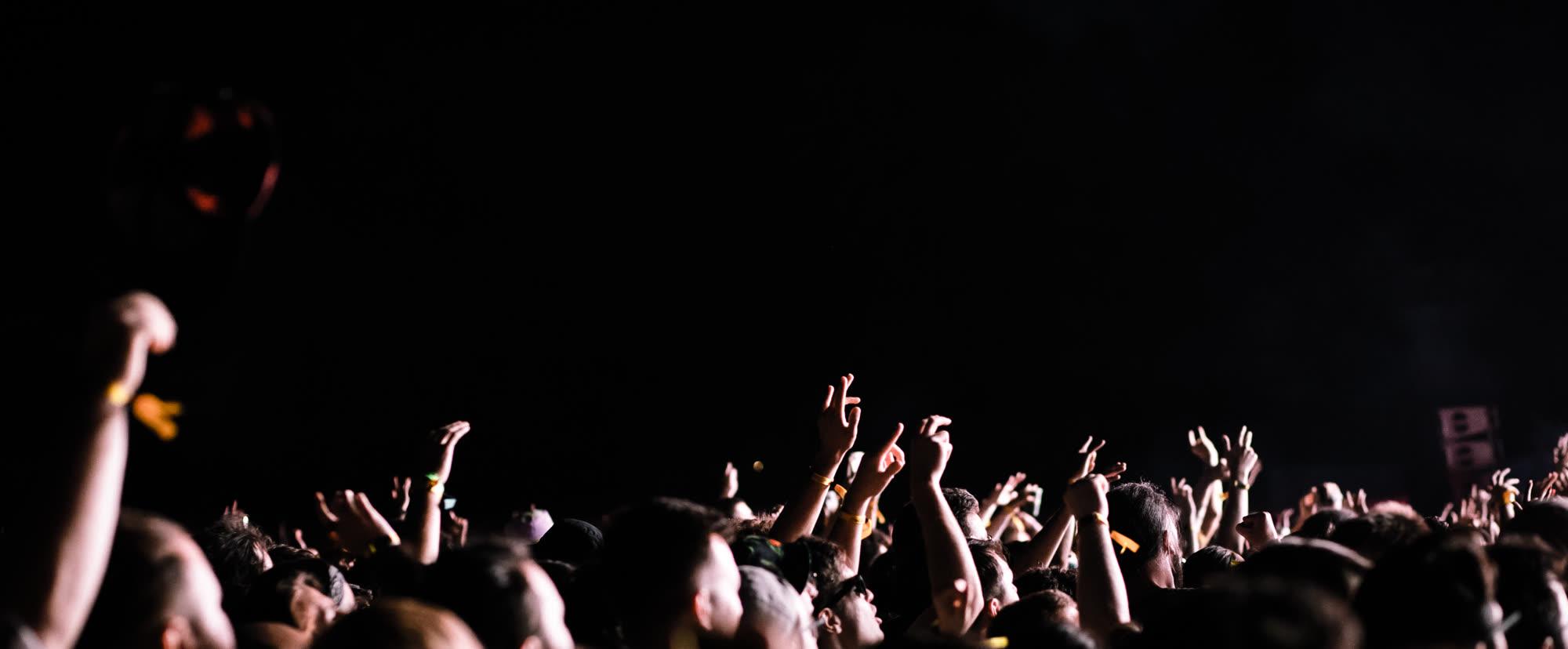 A crowd at a live music show